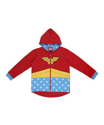 Felpa con Cappuccio Bambino Wonder Woman Rosso