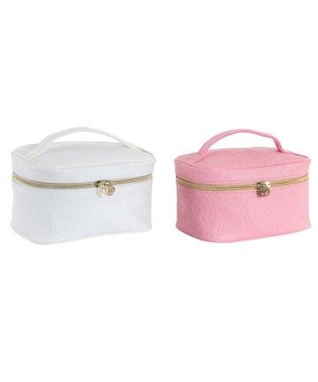 Necessaire DKD Home Decor Bianco Rosa Poliuretano (2 pcs) (20 x 12 x 12 cm)