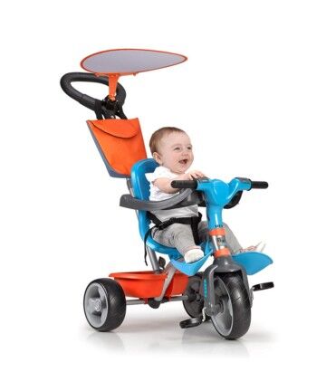 Triciclo Feber Baby Plus Music Azzurro Arancio