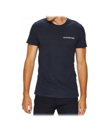 Maglia a Maniche Corte Uomo Calvin Klein E LIIN SLIM T Blu Marino