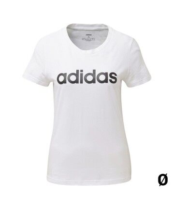 Maglia a Maniche Corte Donna Adidas W E LIIN SLIM T DU0629 Bianco