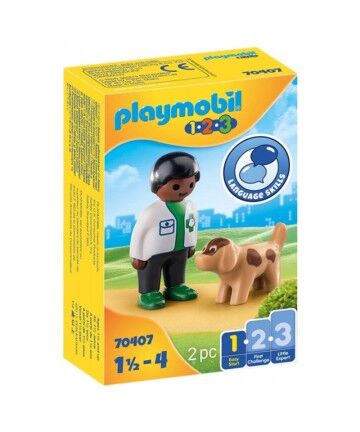 Playset 1,2,3 Veterinary with Dog Playmobil 70407 (2 pcs)