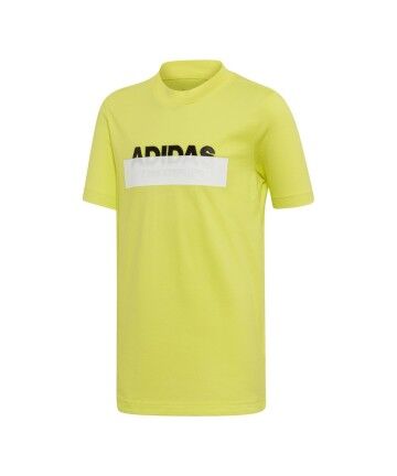 Maglia a Maniche Corte per Bambini Adidas YB ID LIN TEE DV1652  Giallo