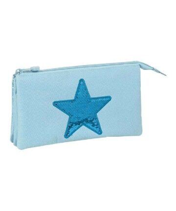 Portaoggetti Triplo Glow Lab Star Triplo Azzurro Chiaro (22 x 3 x 12 cm)