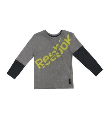 Maglia a Maniche Lunghe Reebok B LS TEE Grigio scuro