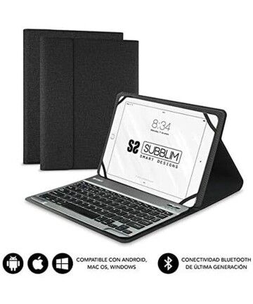 Custodia per Tablet e Tastiera Subblim KEYTAB PRO 10.1" Bluetooth Nero