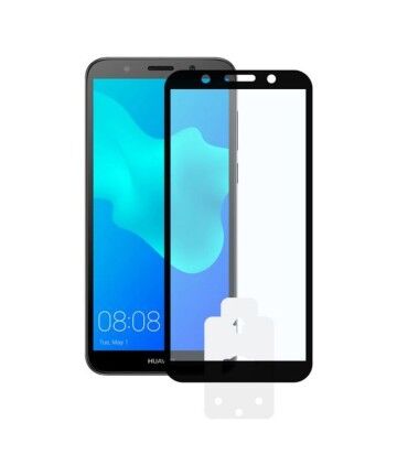 Protettore Schermo Vetro Temprato per Cellulare Huawei Y5 2018 KSIX 2.5D Nero