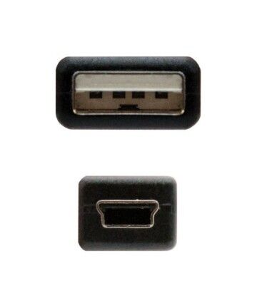 Cavo USB  con Mini USB NANOCABLE 10.01.0401 Nero (1 m)