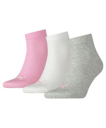 Calzini Sportivi Puma Quarter Plain Grigio Rosa Bianco