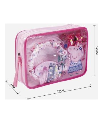 Necessaire con Accessori Peppa Pig Multicolore Multicomposizione (22,5 x 16,5 x 6 cm) (11 pcs)