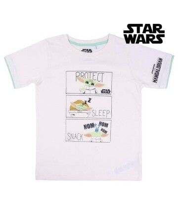 Maglia a Maniche Corte per Bambini The Mandalorian Bianco