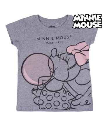 Maglia a Maniche Corte per Bambini Minnie Mouse Grigio