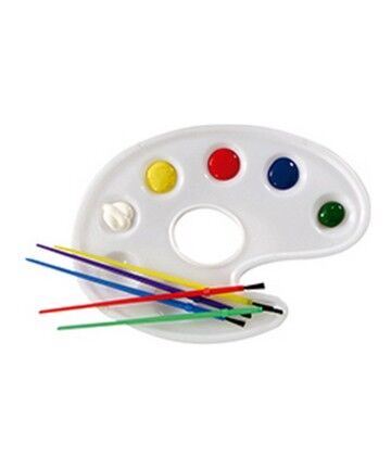 Set di colori Tavolozza Pennelli Bianco Plastica (10 Pezzi)