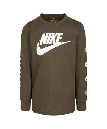 Felpa per Bambini Nike Tee 5-6 Anni Oliva