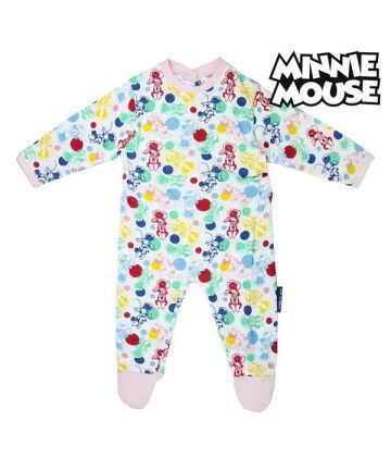 Tutina a Maniche Lunghe per Bambini Minnie Mouse Bianco