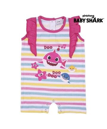 Tutina a Maniche Corte per Bambini Baby Shark Rosa