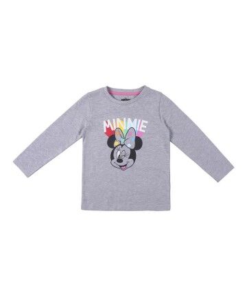 Maglia a Maniche Lunghe per Bambini Minnie Mouse Grigio