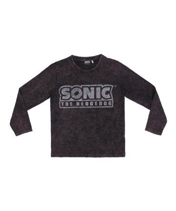 Maglia a Maniche Lunghe per Bambini Sonic Grigio scuro