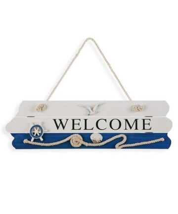 Insegna Welcome Versa Blue Sea Legno (4 x 15 x 40 cm)