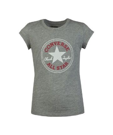 Maglia a Maniche Corte per Bambini Converse Timeless Chuck Patch G Grigio 100 % cotone