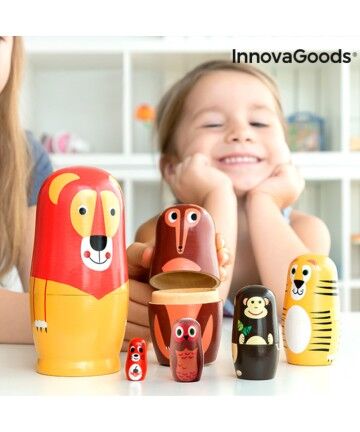 Matryoshka di Legno con Figure di Animali Funimals InnovaGoods 11 Pezzi