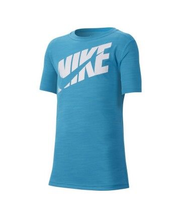 Maglia a Maniche Corte Bambino Nike Dri-FIT Celeste