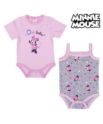 Body Minnie Mouse Grigio Rosa (2 uds)