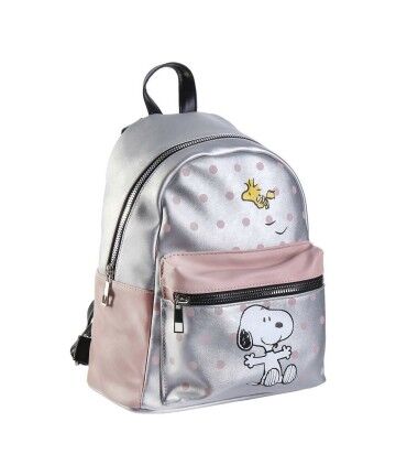 Zaino Casual Snoopy Argentato (22 x 27 x 12,5 cm)