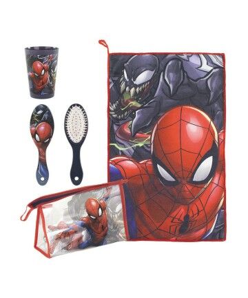 Set da Viaggio Spiderman Rosso (4 pcs)