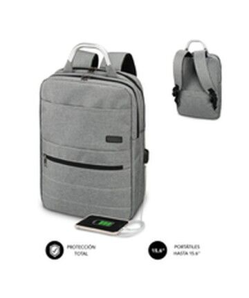 Zaino per PC Portatile e Tablet con Uscita USB Subblim MOCHILA ELITE AIRPADDING 15.6'' GREY