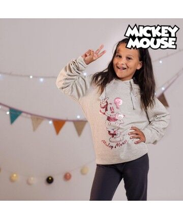 Felpa con Cappuccio Bambino Minnie Mouse Beige