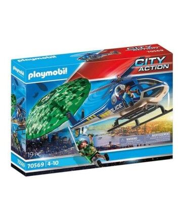 Playset  City Action Police helicopter: Parachute Chase Playmobil 70569 (19 pcs)